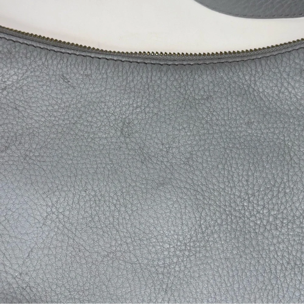 KATE SPADE Grey Pebble Leather Hobo Shoulder Bag Crossbody